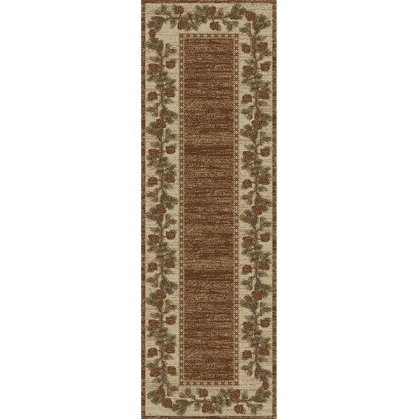 Mayberry Rug Mayberry Rug HS6708 2X8 2 ft. 3 in. x 7 ft. 7 in. Hearthside Mountain View Area Rug; Brown HS6708 2X8